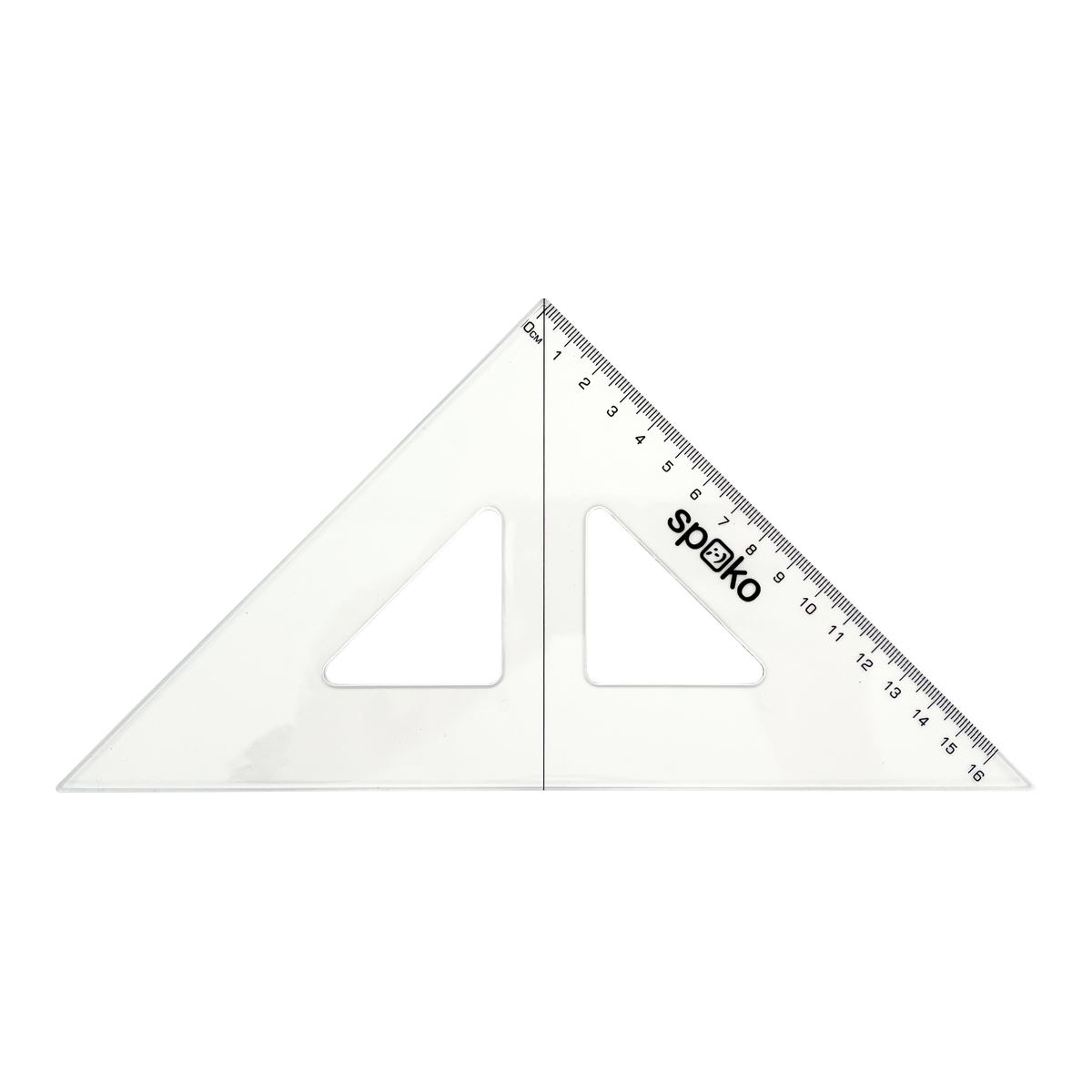 Spoko geometrijski trougao, 16 cm – transparentni