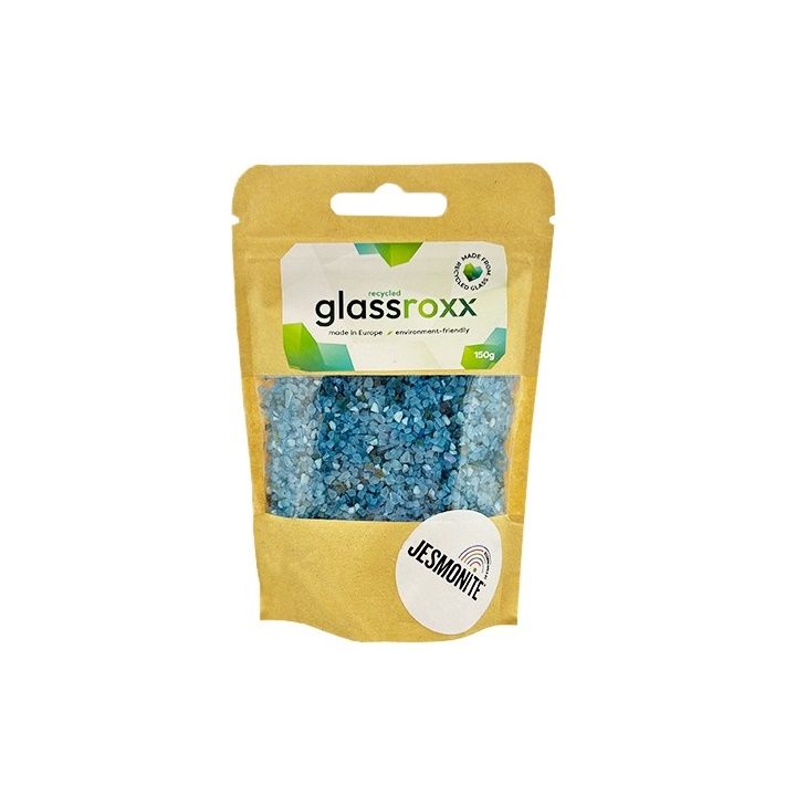 Bijeli stakleni granulat Glassroxx Jesmonite za elegantne detalje