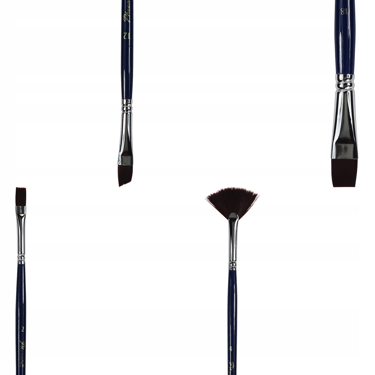 Štetci Phoenix od smeđeg najlona 6614S2 - set od 4 dijela