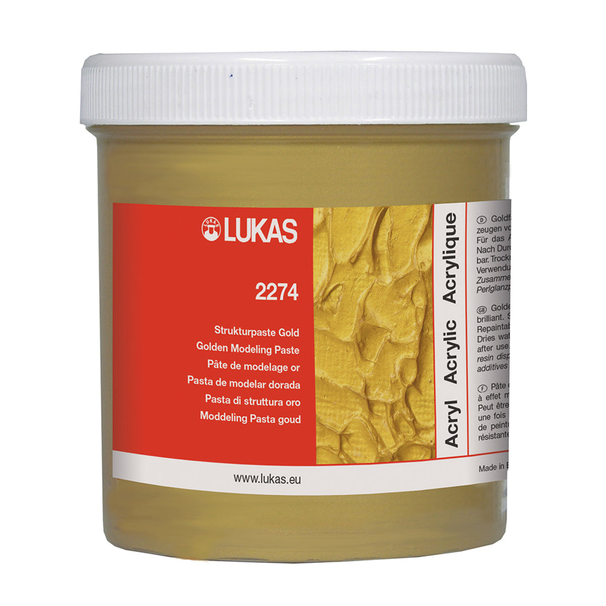 Strukturna pasta LUKAS metalik 250 ml – zlatna
