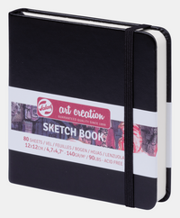 Blok za skiciranje Talens Art Creation Black 12 x 12 cm, 140 g, 80 listova, tvrdi povez