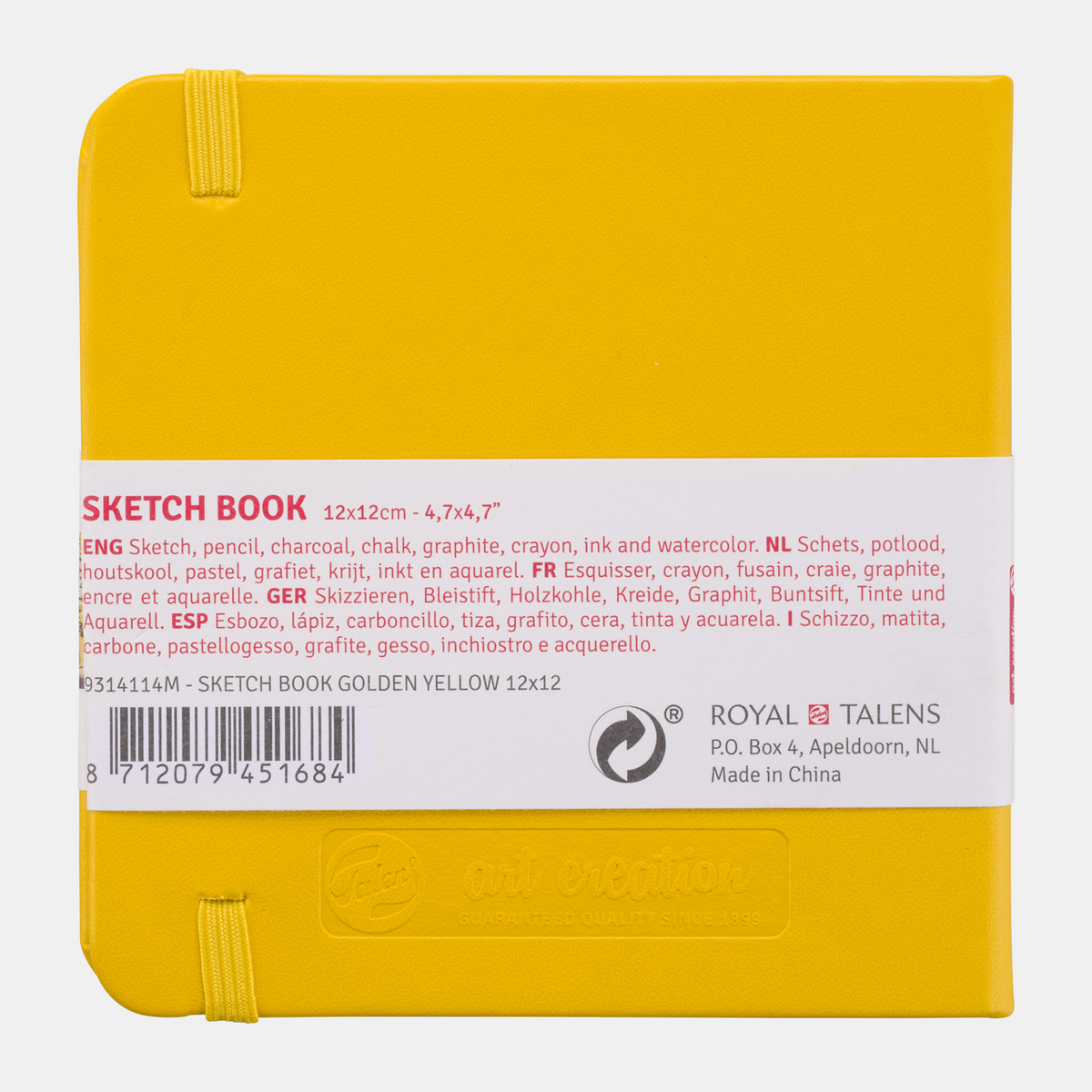 Blok za skiciranje Talens Art Creation Golden Yellow 12 x 12 cm, 140 g/m², 80 listova