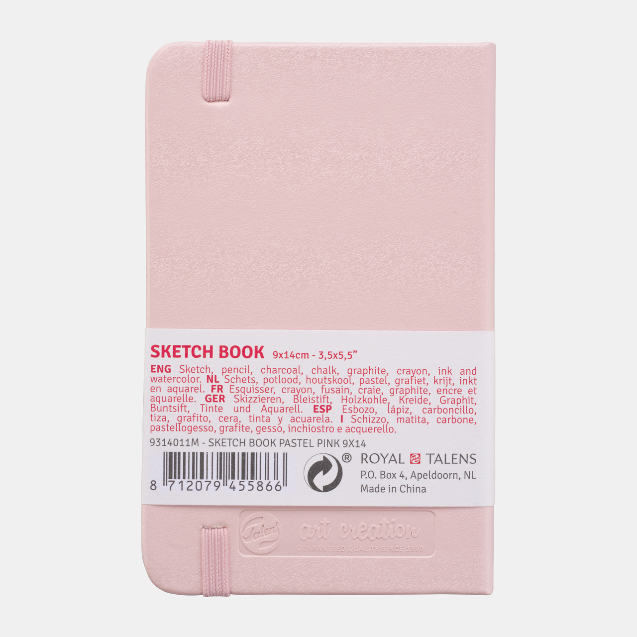 Skicen blok ROYAL TALENS Art Creation Pastel Pink 9 x 14 cm, 140 g, 90 listova, tvrdi povez