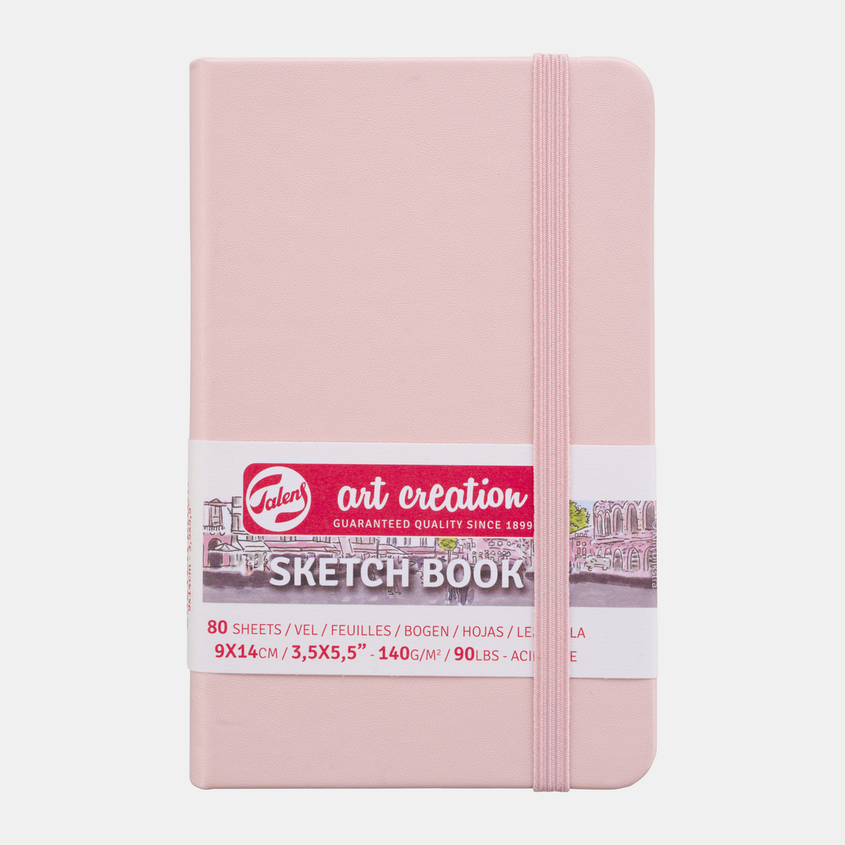 Skicen blok ROYAL TALENS Art Creation Pastel Pink 9 x 14 cm, 140 g, 90 listova, tvrdi povez