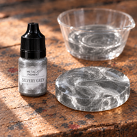 Tečni metalik pigment za smolu 5 ml – srebrno siva