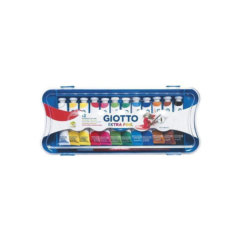 Temperne boje GIOTTO Extra Fine u tubama s kistom – 12 kom