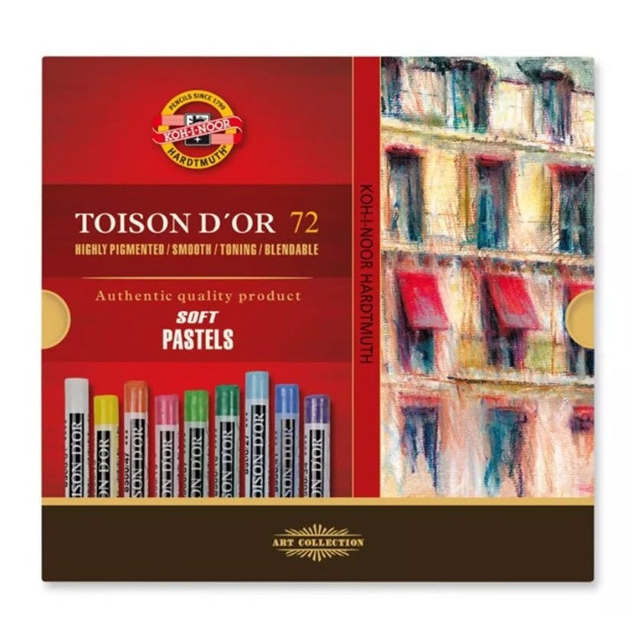 Set od 72 Toison D’Or meke pastele u drvenoj kutiji, profesionalni umjetnički pribor za crtanje.