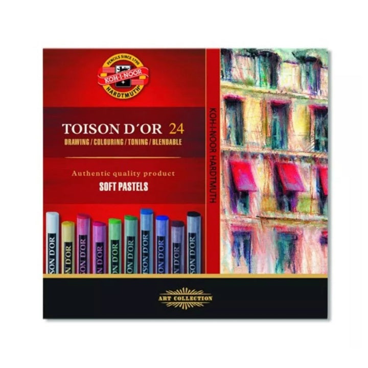 Set od 24 Toison D’Or umjetničke pastele u metalnoj kutiji, profesionalni pribor za crtanje.