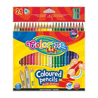 Pakovanje od 24 Colorino trokutaste bojice sa uključenim rezačem za lakše crtanje i bojenje.