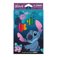 Pakovanje od 12 Disney Stitch JUMBO trokutastih bojica za lakše držanje i kreativno crtanje.