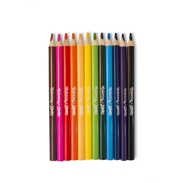 Set Colorino JUMBO bojica u 12 živopisnih boja, dizajniranih za djecu i početnike u crtanju.