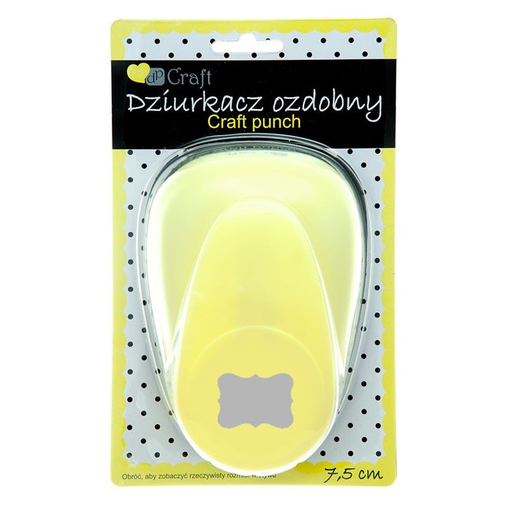 Ukrasni bušač papira veličine 7,5 cm za izradu dekorativnih etiketa, idealan za kreativne projekte i scrapbooking.