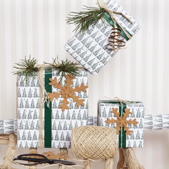 Ukrasni papir | green white pine tree 70 cm x 4 m — slika 3