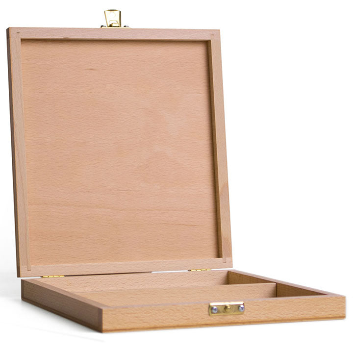 UMTON drvena kutija za umjetnički pribor dimenzija 20.5x22.5x3 cm, zatvorena