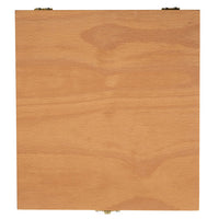 Pogled odozgo na UMTON drvenu kutiju za umjetnike, dimenzije 20.5x22.5x3 cm