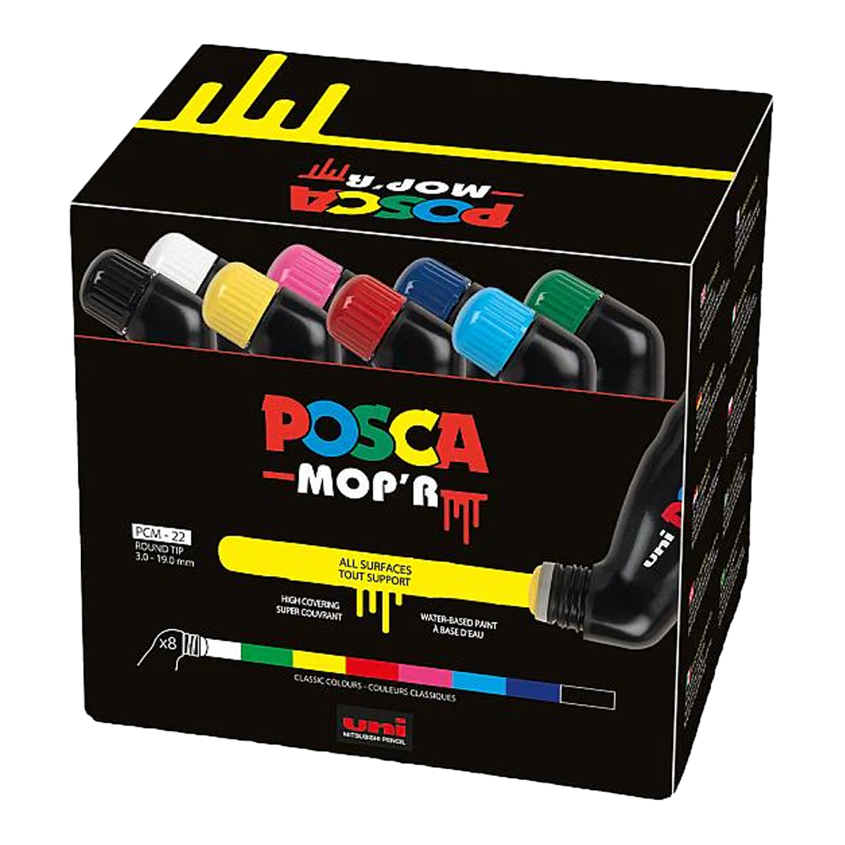 Posca PCM-22 8C MOP´R set markera, 3 – 19 mm, mix boja (8 kom)