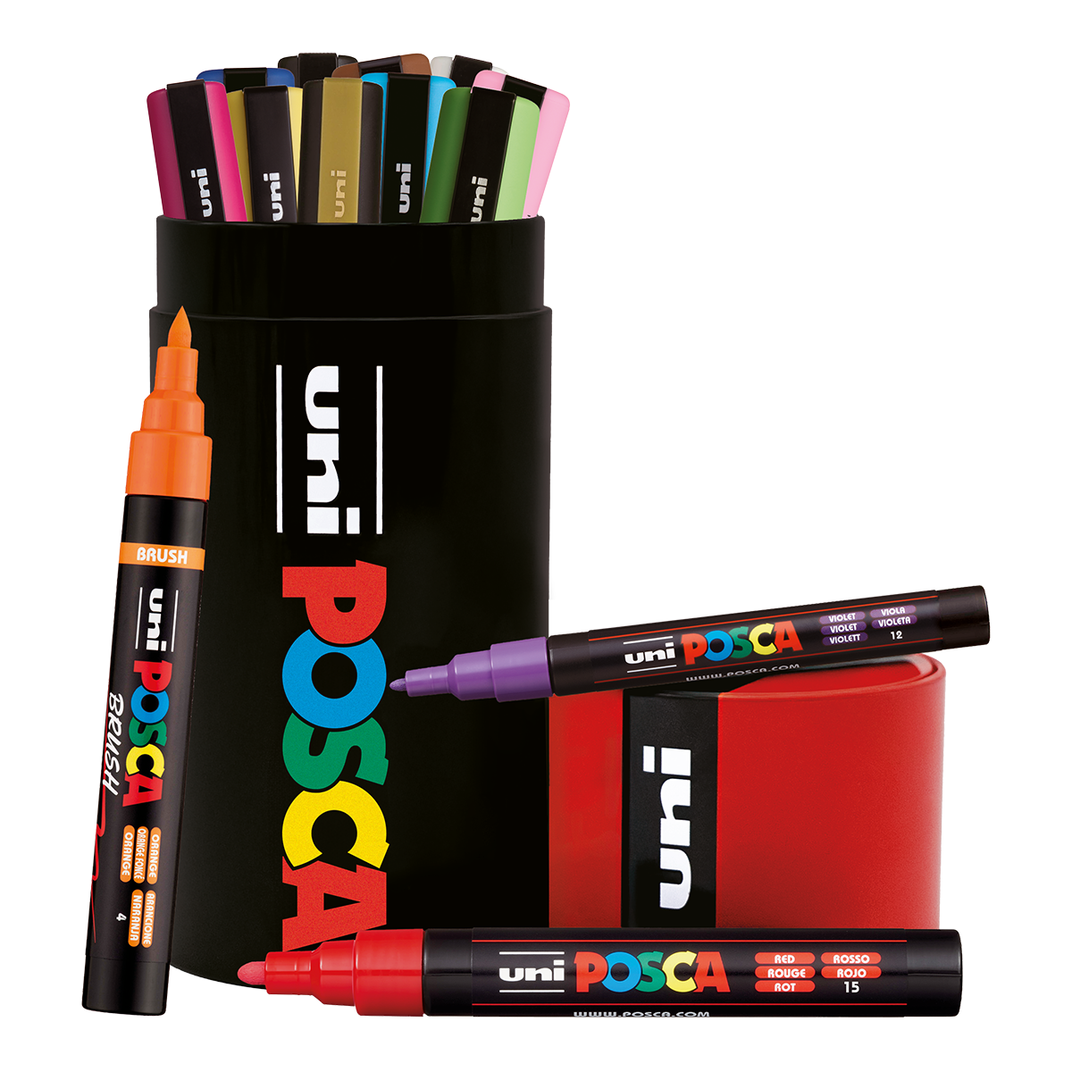 Posca kombinovani set markera u metalnoj kutiji – 13 kom (PC-3M, PC-5M, PC-5BR)