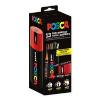 Posca kombinovani set markera u metalnoj kutiji – 13 kom (PC-3M, PC-5M, PC-5BR)
