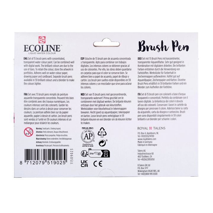 Vodene olovke ECOLINE BRUSH PEN 15 kom — slika 5