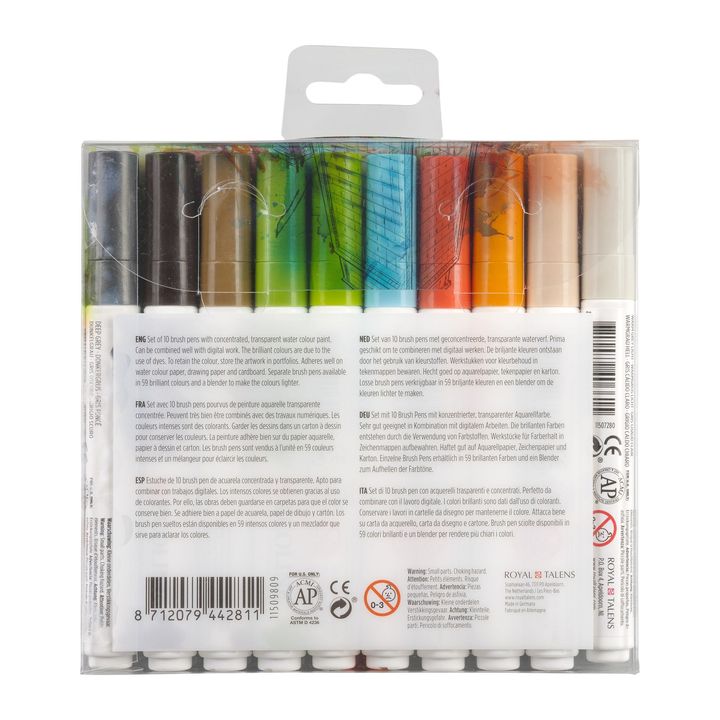 Vodene olovke Ecoline Brush Pen Architect | Set od 10 komada — slika 2