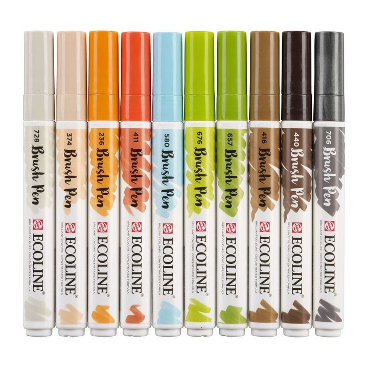 Vodene olovke Ecoline Brush Pen Architect | Set od 10 komada — slika 5