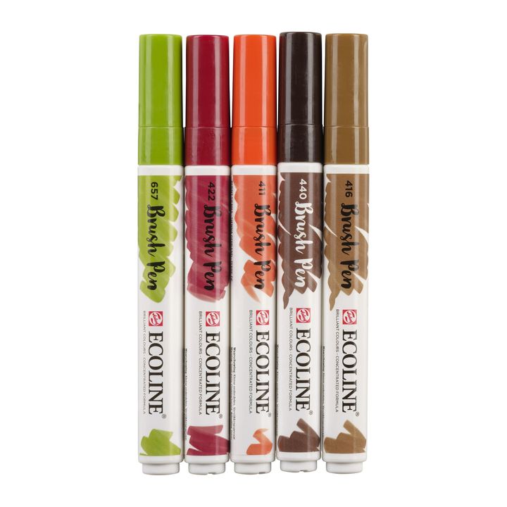 Vodene olovke Ecoline Brush Pen Autumn | Set od 5 komada — slika 5
