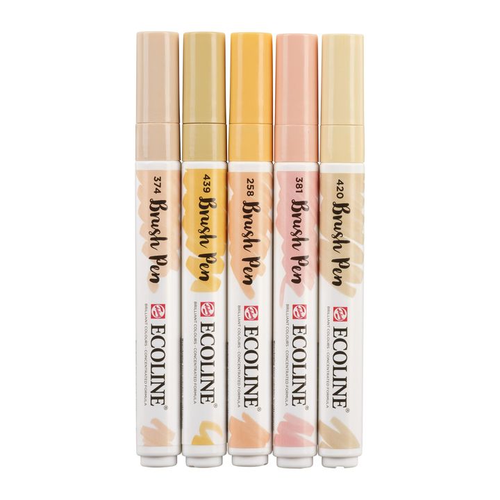 Vodene olovke Ecoline Brush Pen Beige Pink | Set od 5 komada — slika 5