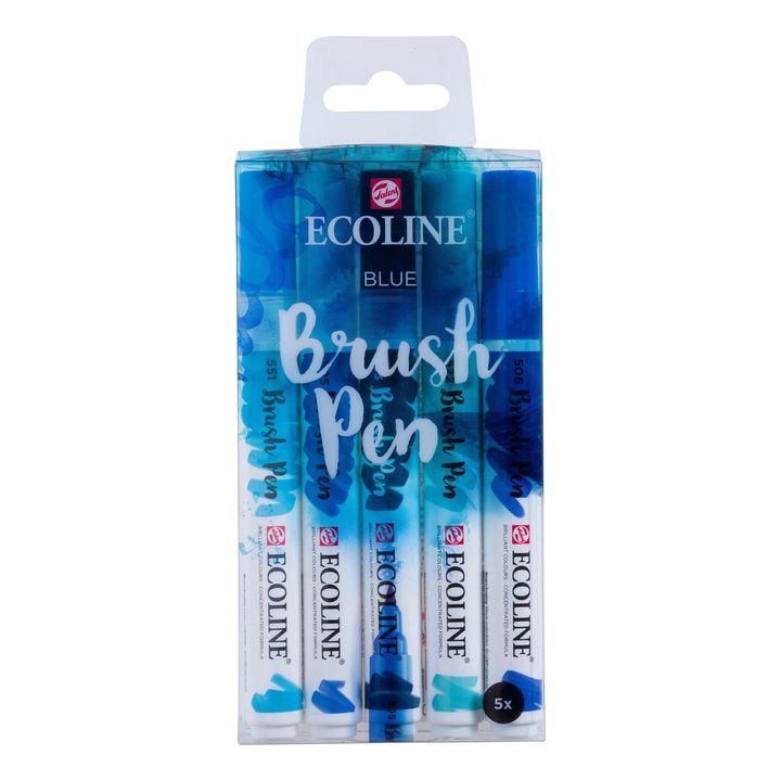 Vodene olovke Ecoline Brush Pen Blue | Set od 5 komada — slika 1