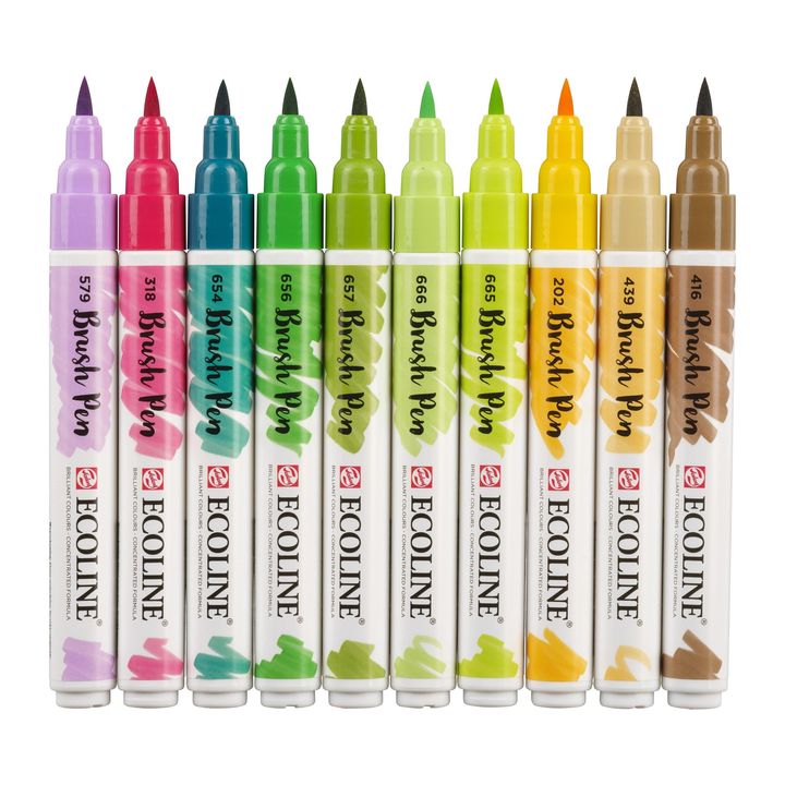 Vodene olovke Ecoline Brush Pen Botanic | Set od 10 komada — slika 3