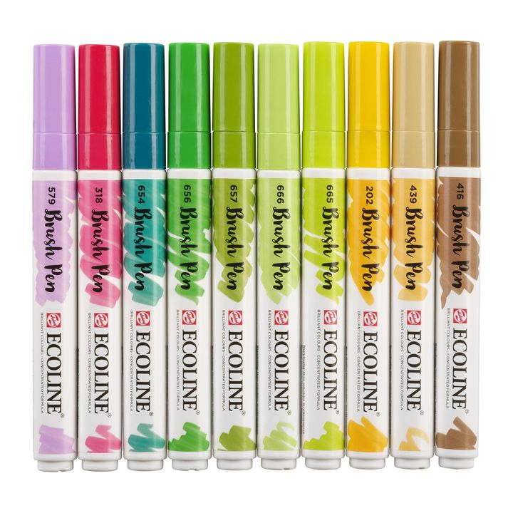 Vodene olovke Ecoline Brush Pen Botanic | Set od 10 komada — slika 5