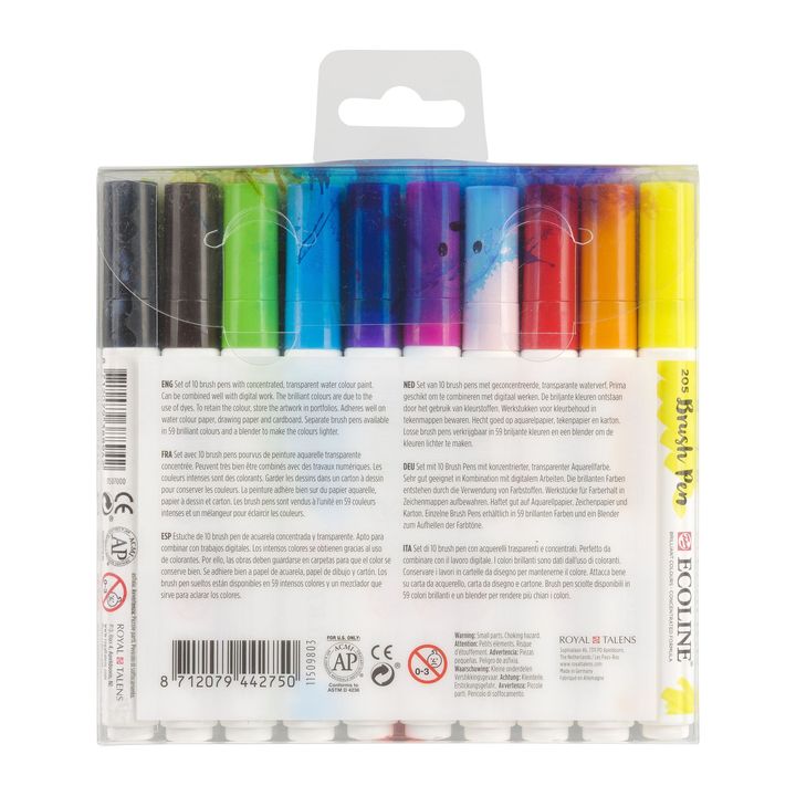 Vodene olovke Ecoline Brush Pen Bright | Set od 10 komada — slika 2