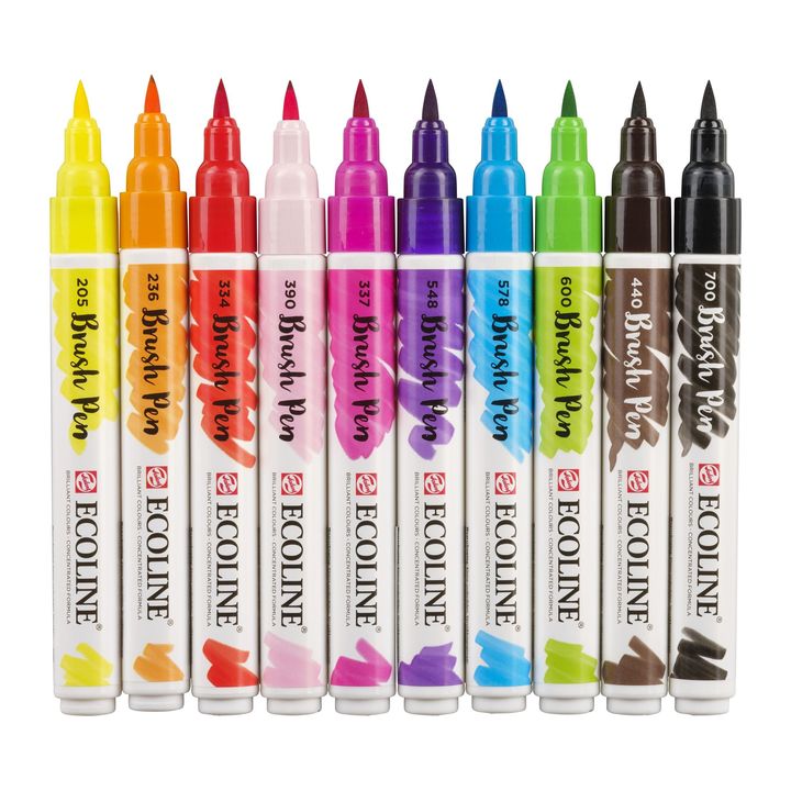 Vodene olovke Ecoline Brush Pen Bright | Set od 10 komada — slika 3