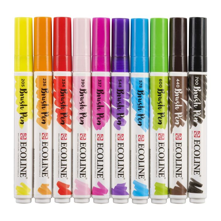 Vodene olovke Ecoline Brush Pen Bright | Set od 10 komada — slika 5