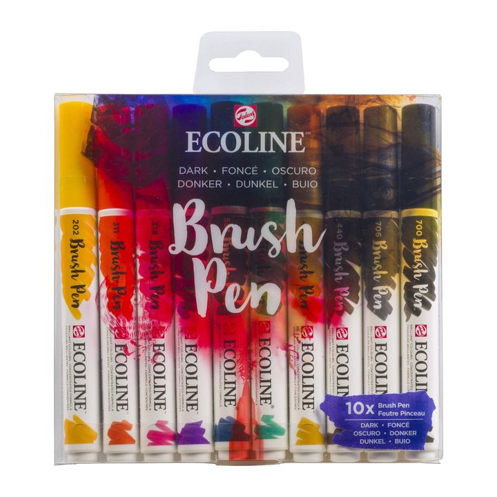 Vodene olovke Ecoline Brush Pen Dark | Set od 10 komada — slika 1