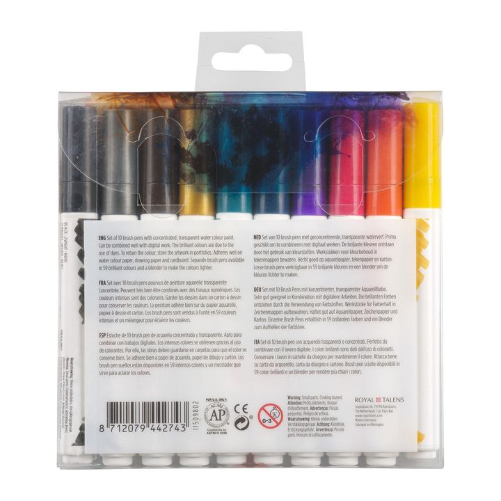Vodene olovke Ecoline Brush Pen Dark | Set od 10 komada — slika 2