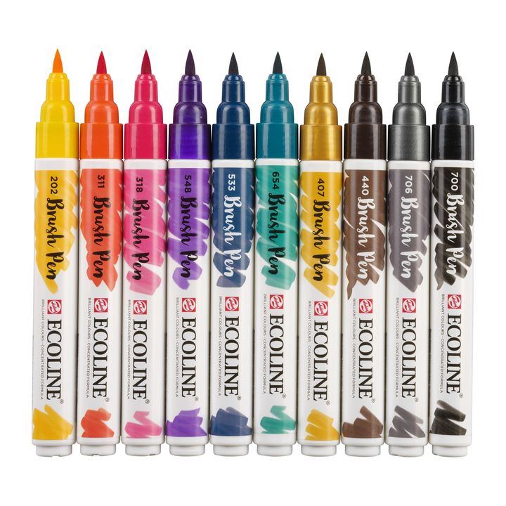 Vodene olovke Ecoline Brush Pen Dark | Set od 10 komada — slika 3