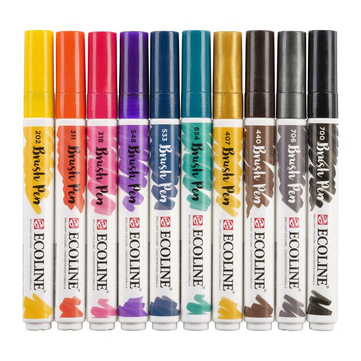 Vodene olovke Ecoline Brush Pen Dark | Set od 10 komada — slika 5
