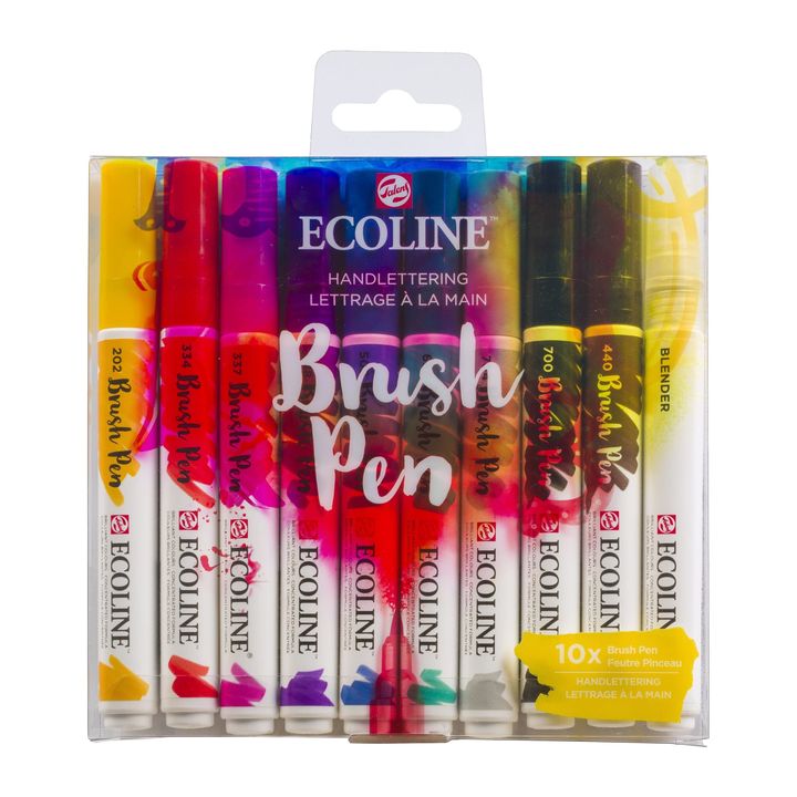 Vodene olovke Ecoline Brush Pen Hand Lettering | Set od 10 komada — slika 1