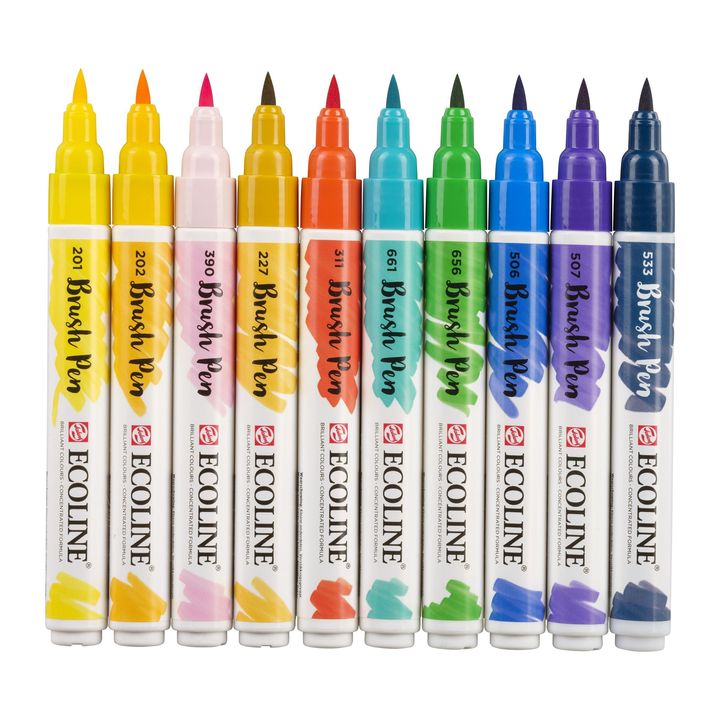 Vodene olovke Ecoline Brush Pen Illustrator | Set od 10 komada — slika 3