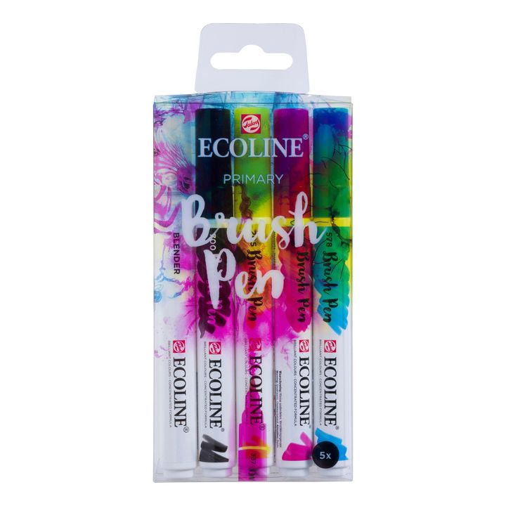 Vodene olovke Ecoline Brush Pen Primary | Set od 5 komada — slika 1