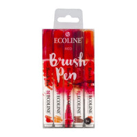 Vodene olovke Ecoline Brush Pen Red | Set od 5 komada — slika 1