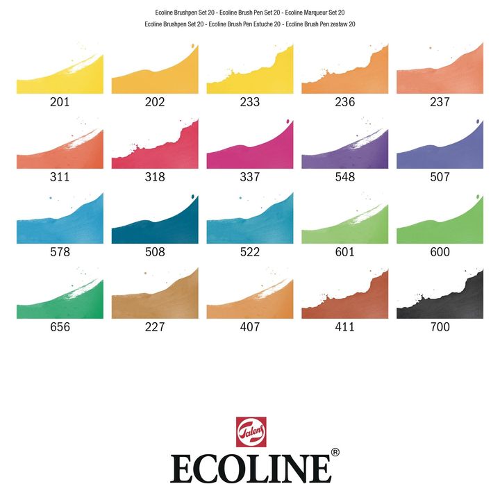 Vodene olovke Ecoline Brush Pen | Set od 20 komada — slika 3
