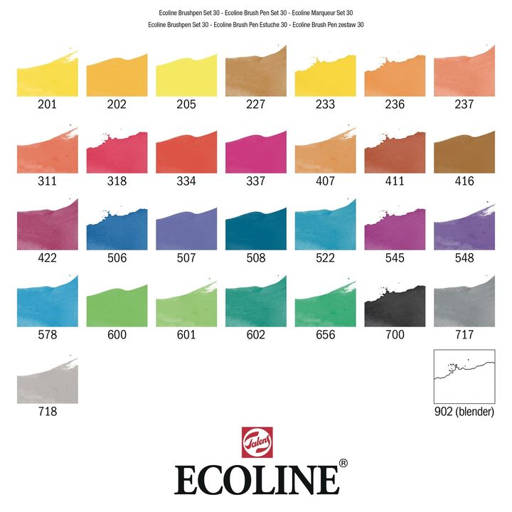 Vodene olovke Ecoline Brush Pen | Set od 30 komada — slika 3