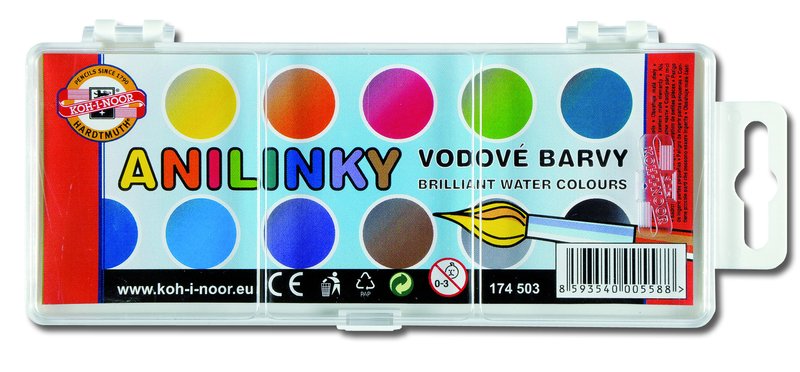 Vodene sjajne boje sa anilinom KOH-I-NOOR / 12 boja