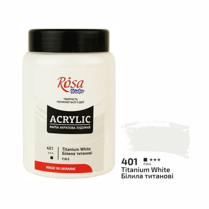 Akrilna boja, 400 ml, ROSA STUDIO – Titanijum bijela (401)