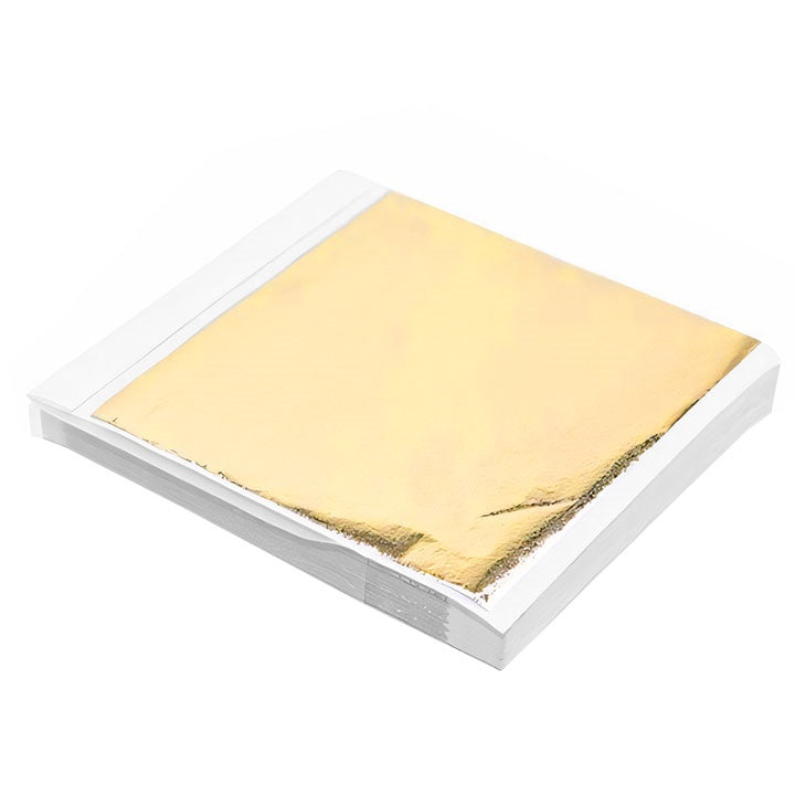 Zlatni metalik zlatni listići za pozlatu 14 x 13 cm 100 listova — slika 1