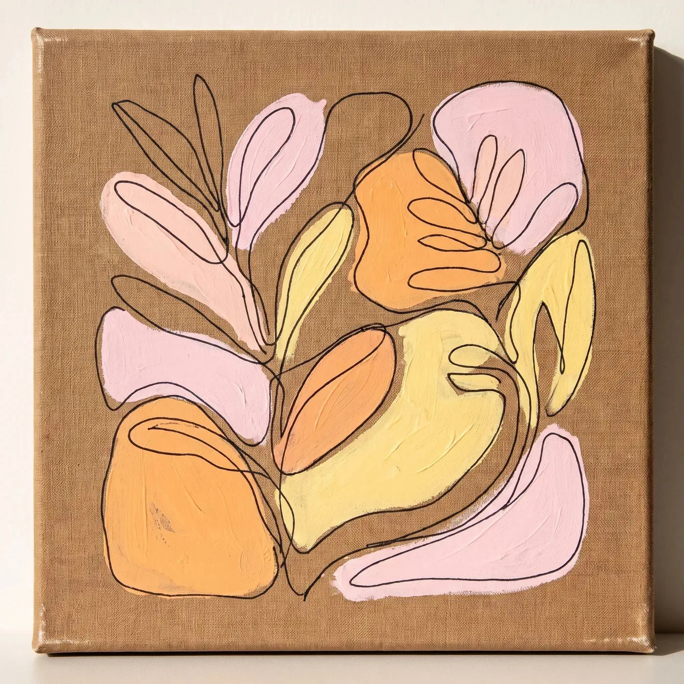 Line art sa pastelnim ispunama — kombinovana tehnika na sirovom platnu NATURE ARTMIE