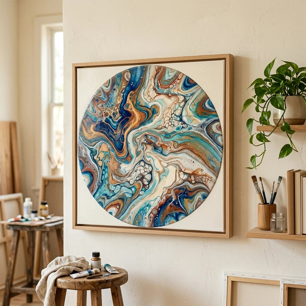 Apstraktna fluid art slika na zidu